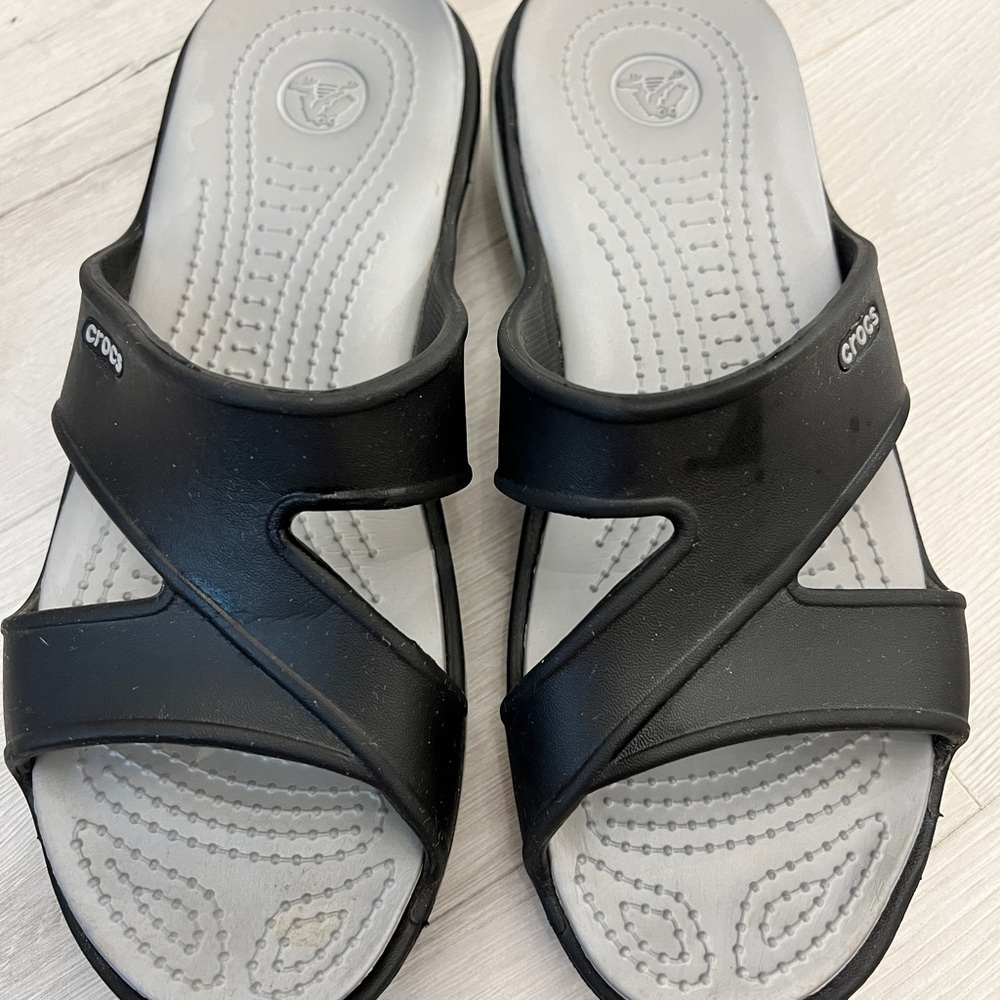 CROCS Black and Gray Sandals for Everyday Comfort